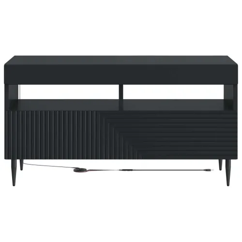 LED TV kabinet HAARLEM 81 x 35 x 43 cm Crna Konstruirano drvo - Crna Cijena