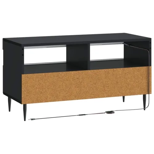 LED TV kabinet HAARLEM 81 x 35 x 43 cm Crna Konstruirano drvo - Crna Cijena