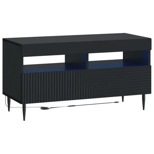 LED TV kabinet HAARLEM 81 x 35 x 43 cm Crna Konstruirano drvo - Crna Cijena