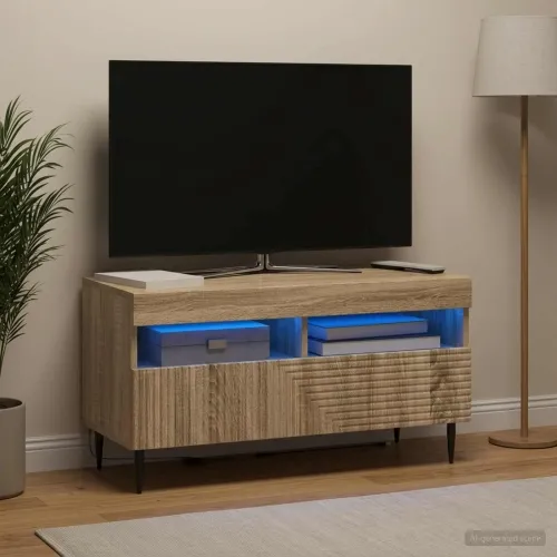 LED TV kabinet HAARLEM 81 x 35 x 43 cm Hrast sonoma - Hrast sonoma Cijena