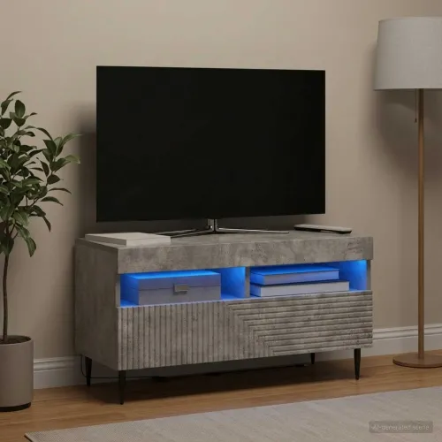 LED TV kabinet HAARLEM 81 x 35 x 43 cm Betonska siva - Betonska siva Cijena