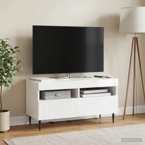 LED TV kabinet HAARLEM 81 x 35 x 43 cm Bijela visokog sjaja - Bijela visokog sjaja Cijena