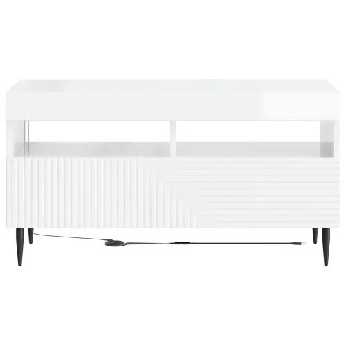 LED TV kabinet HAARLEM 81 x 35 x 43 cm Bijela visokog sjaja - Bijela visokog sjaja Cijena