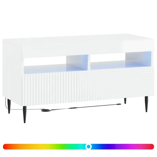 LED TV kabinet HAARLEM 81 x 35 x 43 cm Bijela visokog sjaja - Bijela visokog sjaja Cijena
