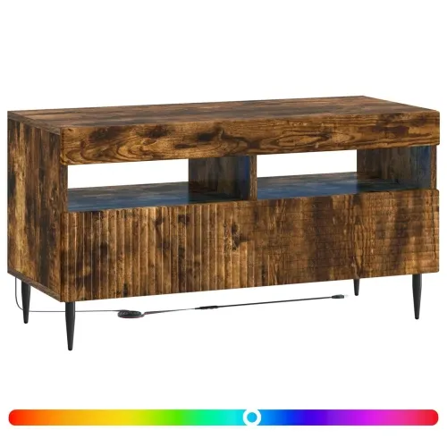 LED TV kabinet HAARLEM 81 x 35 x 43 cm Dimljeni hrast - Dimljeni hrast Cijena