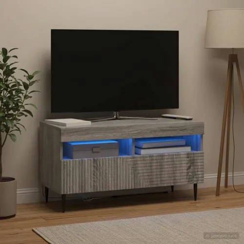LED TV kabinet HAARLEM 81 x 35 x 43 cm Siva Sonoma - Siva Sonoma Cijena