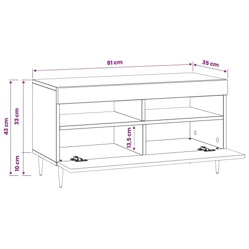 LED TV kabinet HAARLEM 81 x 35 x 43 cm Staro drvo - Staro drvo Cijena