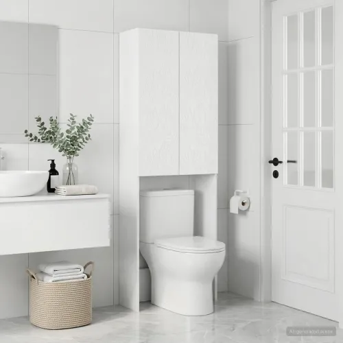 Kabinetska WC DELFT Bijela 66 x 25,5 x 190 cm Konstruirano drvo - Bijela Cijena