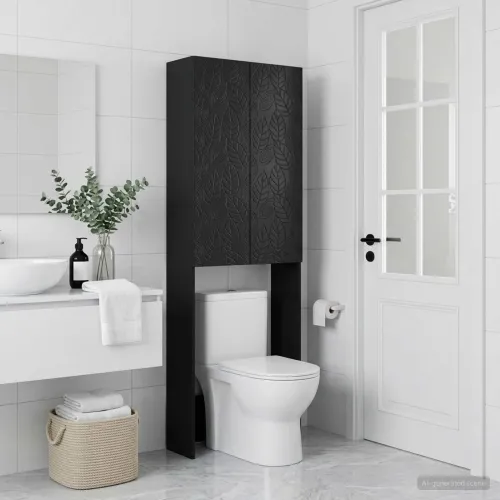 Kabinetska WC DELFT Crna 66 x 25,5 x 190 cm Konstruirano drvo - Crna Cijena