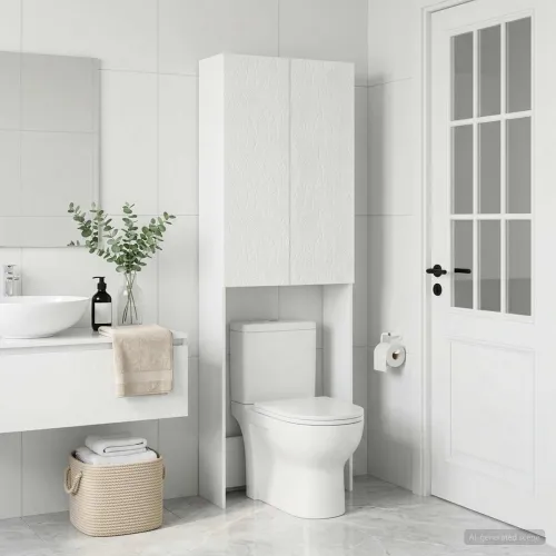 Kabinetska WC DELFT Bijela visokog sjaja 66 x 25,5 x 190 cm - Bijela visokog sjaja Cijena