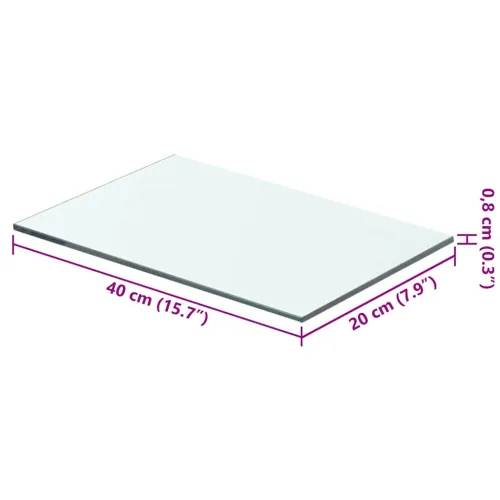 Ploče za police 2 kom staklene prozirne 40 x 20 cm - 40 x 20 cm 2 1 Cijena