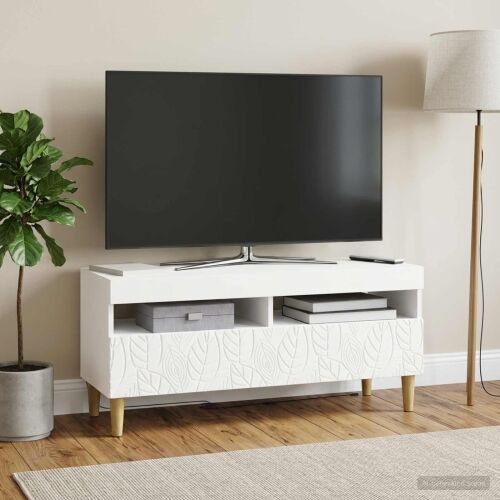 LED TV kabinet Bijela Konstruirano drvo - Bijela Cijena