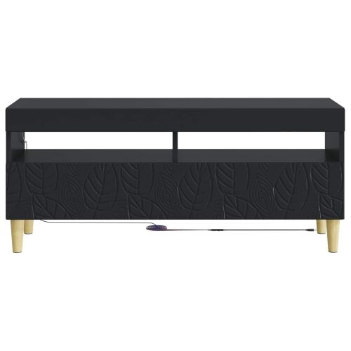 LED TV kabinet Crna Konstruirano drvo - Crna Cijena