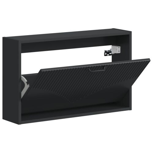 Ormar za cipele na zidu HOORN 71 x 17 x 43 cm Konstruirano drvo - Crna Cijena