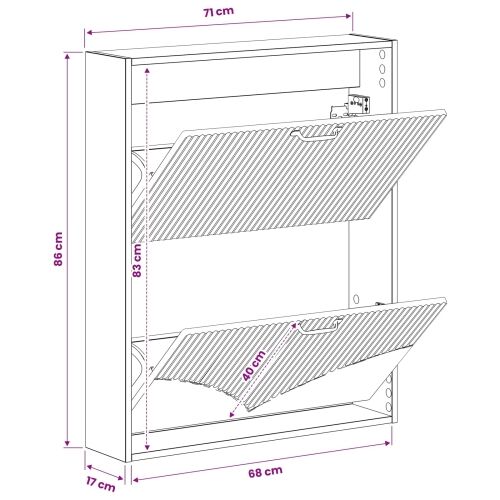 Ormar za cipele na zidu HOORN 71 x 17 x 86 cm Konstruirano drvo - Bijela Cijena