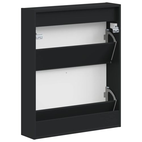 Ormar za cipele na zidu HOORN 71 x 17 x 86 cm Konstruirano drvo - Crna Cijena