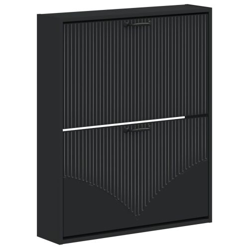 Ormar za cipele na zidu HOORN 71 x 17 x 86 cm Konstruirano drvo - Crna Cijena