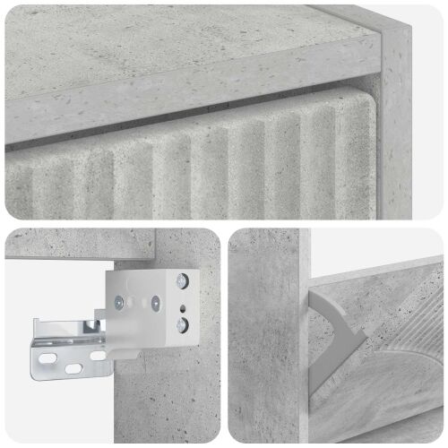 Ormar za cipele na zidu HOORN 71 x 17 x 86 cm Konstruirano drvo - Betonska siva Cijena