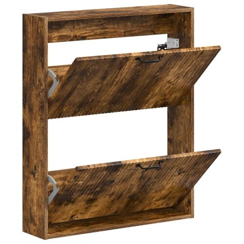 Ormar za cipele na zidu HOORN 71 x 17 x 86 cm Konstruirano drvo - Dimljeni hrast Cijena