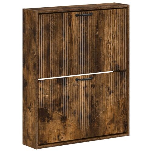 Ormar za cipele na zidu HOORN 71 x 17 x 86 cm Konstruirano drvo - Dimljeni hrast Cijena