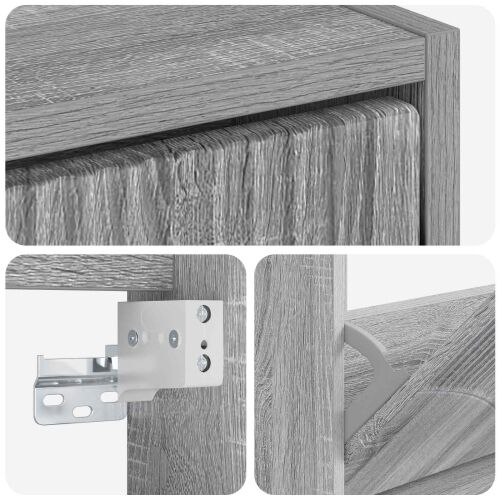 Ormar za cipele na zidu HOORN 71 x 17 x 86 cm Konstruirano drvo - Siva Sonoma Cijena