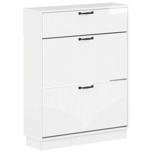 Ormar za cipele HOORN 78 x 24 x 100 cm Konstruirano drvo - Bijela visokog sjaja Cijena