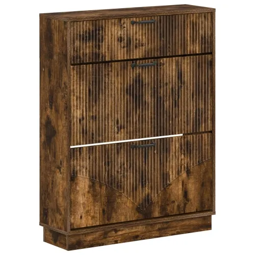Ormar za cipele HOORN 78 x 24 x 100 cm Konstruirano drvo - Dimljeni hrast Cijena