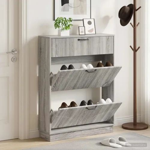 Ormar za cipele HOORN 78 x 24 x 100 cm Konstruirano drvo - Siva Sonoma Cijena