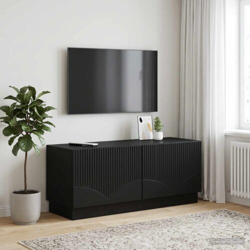 TV ormar Crna Konstruirano drvo - Crna Cijena