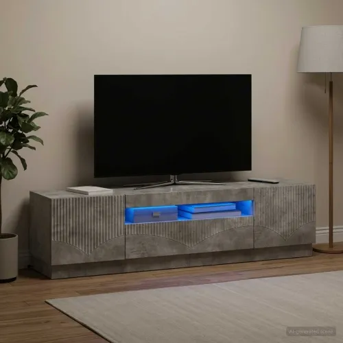 LED TV kabinet Betonska siva Konstruirano drvo - Betonska siva Cijena
