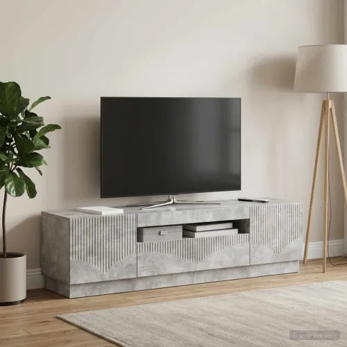 LED TV kabinet Betonska siva Konstruirano drvo - Betonska siva Cijena