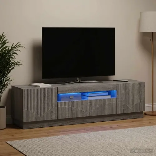 LED TV kabinet Siva Sonoma Konstruirano drvo - Siva Sonoma Cijena