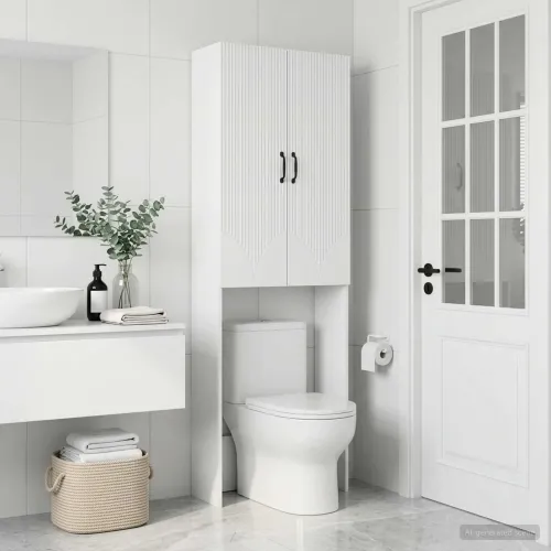 Kabinetska WC HOORN Bijela 66 x 25,5 x 190 cm Konstruirano drvo - Bijela Cijena