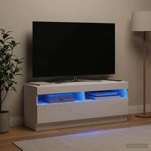 LED TV kabinet Bijela Konstruirano drvo - Bijela Cijena