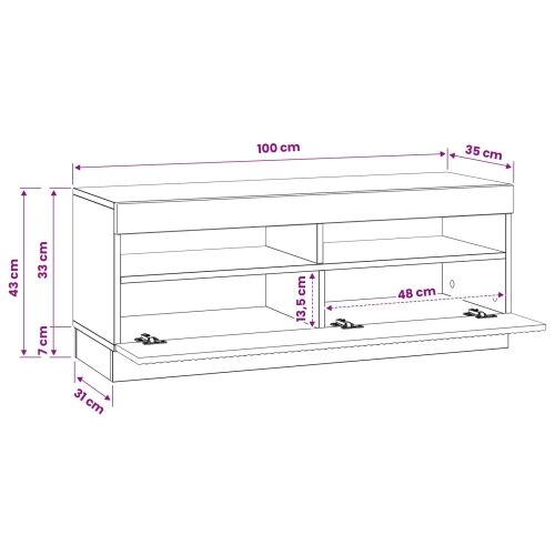 LED TV kabinet Crna Konstruirano drvo - Crna Cijena
