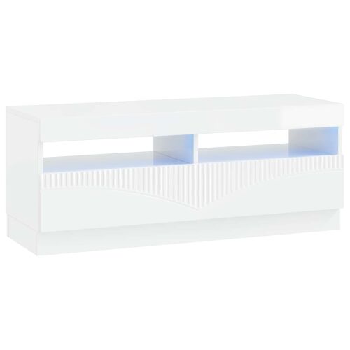 LED TV kabinet Bijela visokog sjaja Konstruirano drvo - Bijela visokog sjaja Cijena