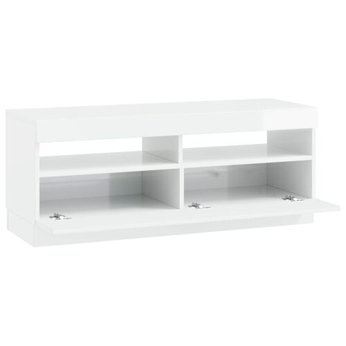 LED TV kabinet Bijela visokog sjaja Konstruirano drvo - Bijela visokog sjaja Cijena