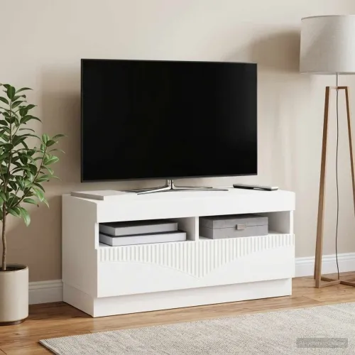LED TV kabinet Bijela Konstruirano drvo - Bijela Cijena