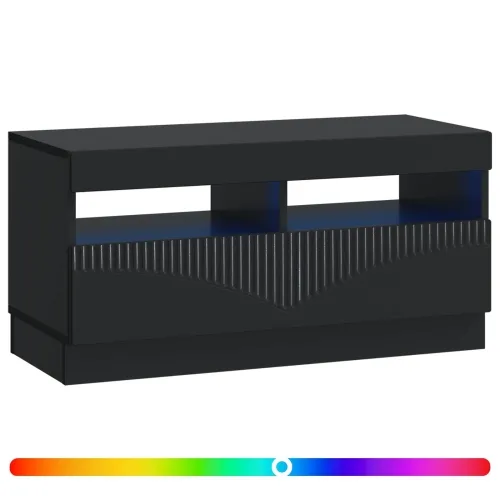 LED TV kabinet Crna Konstruirano drvo - Crna Cijena