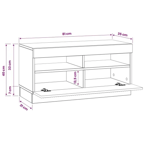 LED TV kabinet Crna Konstruirano drvo - Crna Cijena