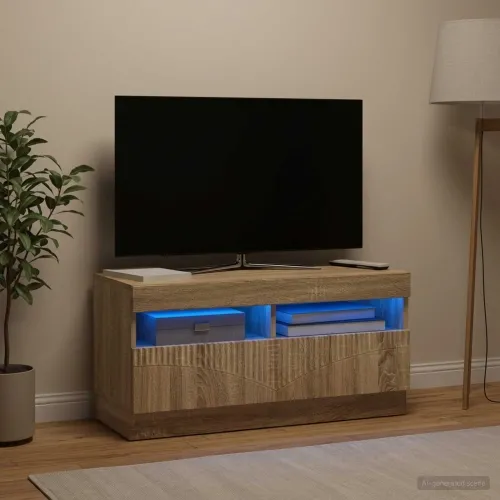 LED TV kabinet Hrast sonoma Konstruirano drvo - Hrast sonoma Cijena