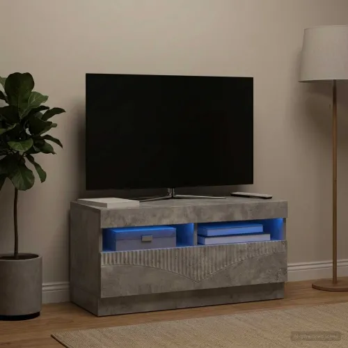 LED TV kabinet Betonska siva Konstruirano drvo - Betonska siva Cijena