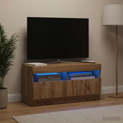 LED TV kabinet Hrast artisan Konstruirano drvo - Hrast artisan Cijena