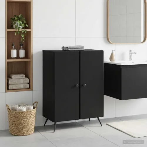 Ormarić za kupaonicu BREDA Crna 59,5 x 31 x 80 cm - Crna Cijena