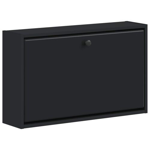 Ormar za cipele na zidu BREDA 71 x 17 x 43 cm Konstruirano drvo - Crna Cijena