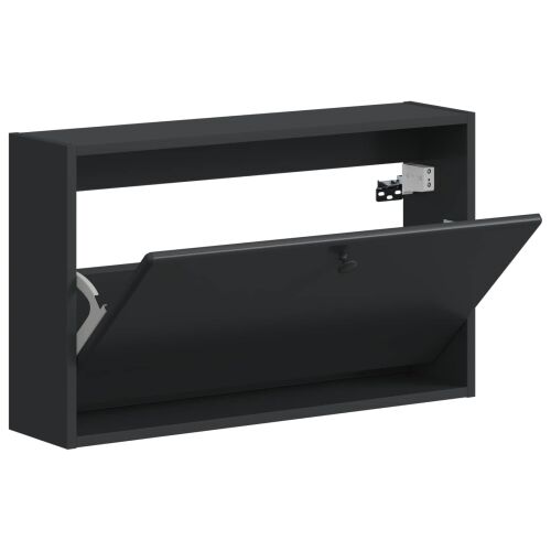 Ormar za cipele na zidu BREDA 71 x 17 x 43 cm Konstruirano drvo - Crna Cijena