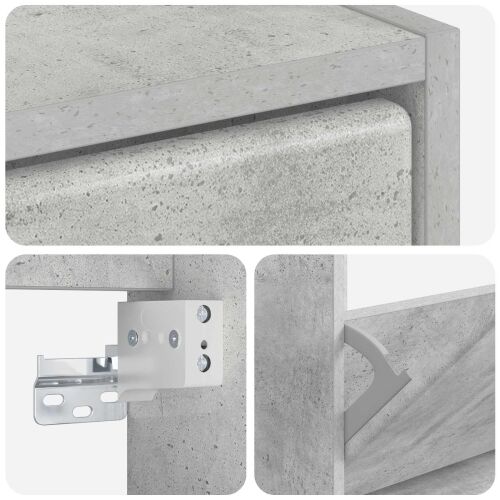 Ormar za cipele na zidu BREDA 71 x 17 x 43 cm Konstruirano drvo - Betonska siva Cijena
