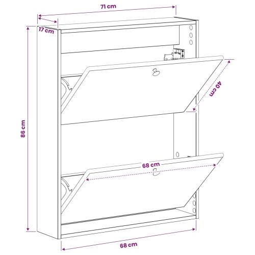 Ormar za cipele na zidu BREDA 71 x 17 x 86 cm Konstruirano drvo - Staro drvo Cijena