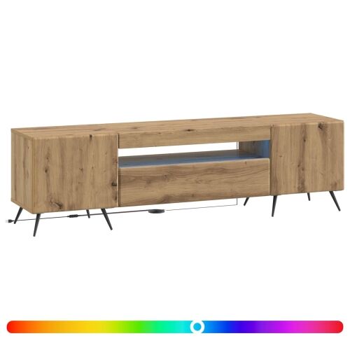 LED TV kabinet Hrast artisan Konstruirano drvo - Hrast artisan Cijena