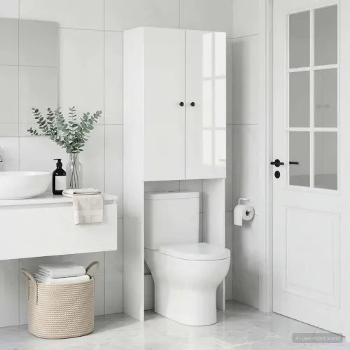 Kabinetska WC BREDA Bijela visokog sjaja 66 x 25,5 x 190 cm - Bijela visokog sjaja Cijena
